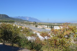 Looking north from the burial mound the pass as it is today. From this direction the Persian came