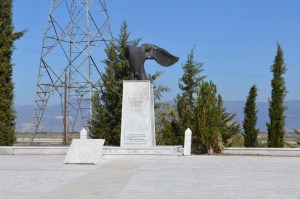The newer memorial to the Thespians near that of the Spartans