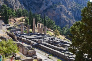 The Temple of Apollo as seen from further up the hill. 
