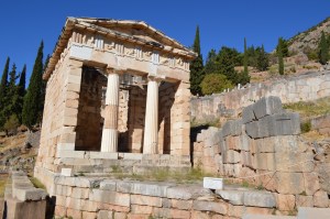  The Athenian Treasury. In this temple the sacrifices' to Apollo from Athenians were stored 
