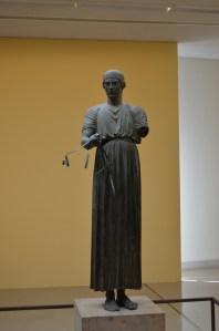 The life size bronze, The Charioteer of Delphi