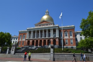 The 24 karat gold domed Massachusetts State House.