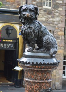 The memorial to Bobby at the corner of Candlemaker Row and George IV Bridge Streets
