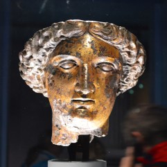 Roman bust of a lady or goddess found at the baths.