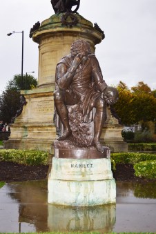 The statue of Hamlet at the Shakespear monument at Stratford-upon-Avon