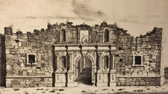 The Alamo Church in ruin 1848